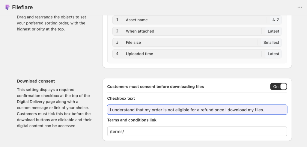 Fileflare digital product consent gate