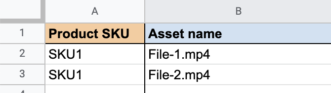 example of the same sku and file