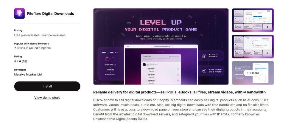 fileflare digital downloads dda