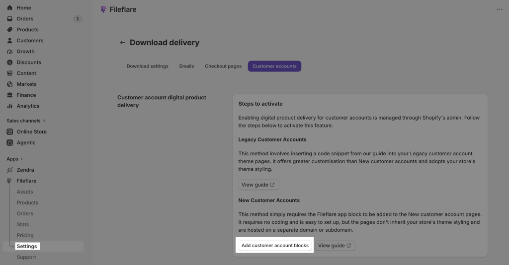 Configuring Shopify checkout and customer accounts
